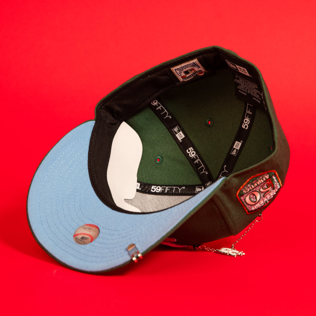 NEW ERA EXCLUSIVE 59FIFTY EMERALD GREEN OAKLAND ATHLETICS W/ 50TH ANNIVERSARY SIDE PATCH