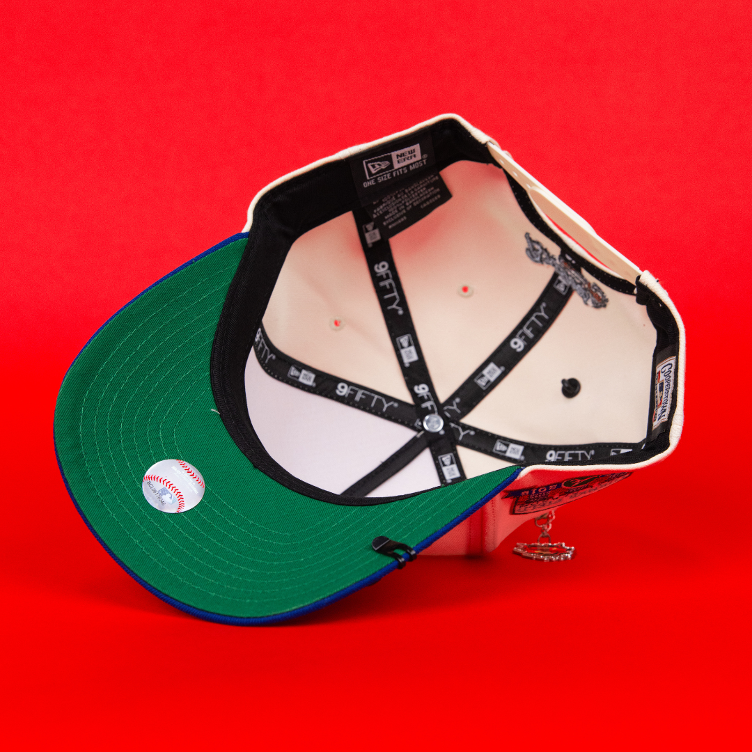 NEW ERA 9FIFTY A-FRAME CHROME/ BLUE ATLANTA BRAVES SNAPBACK W/ TURNER FIELD SIDE PATCH