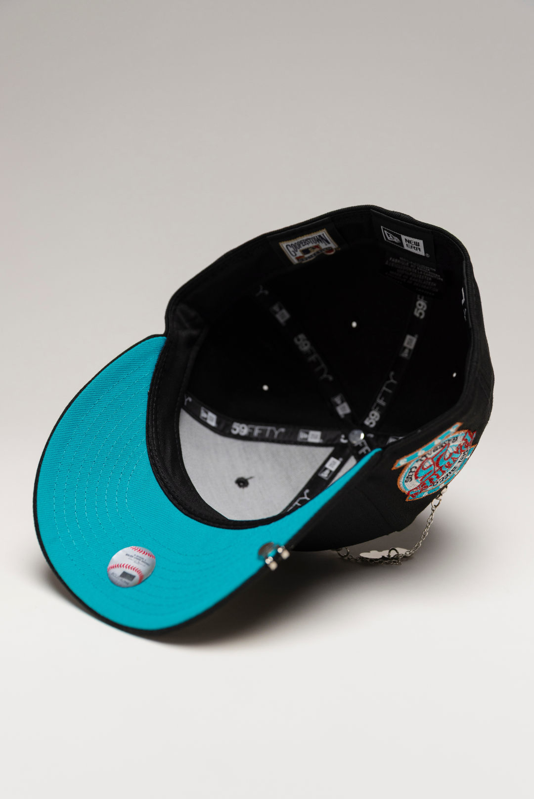 NEW ERA EXCLUSIVE 59FIFTY BLACK SAN DIEGO PADRES W/ 25TH ANNIVERSARY SIDE PATCH