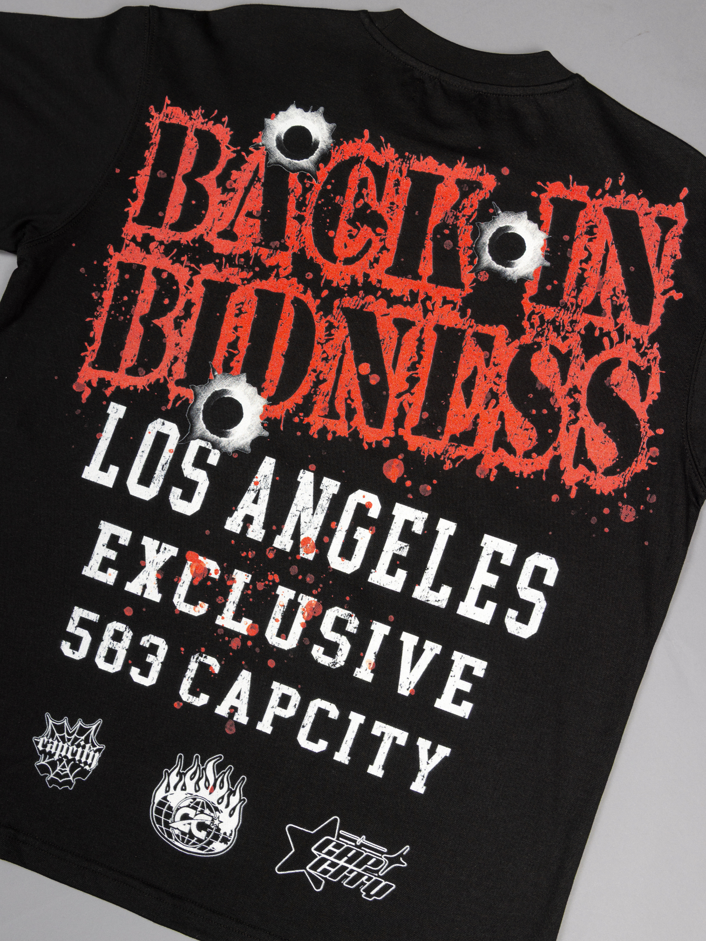 CAP CITY X SHORELINE MAFIA BLACK "LOS ANGELES EXCLUSIVE" TEE - UNISEX