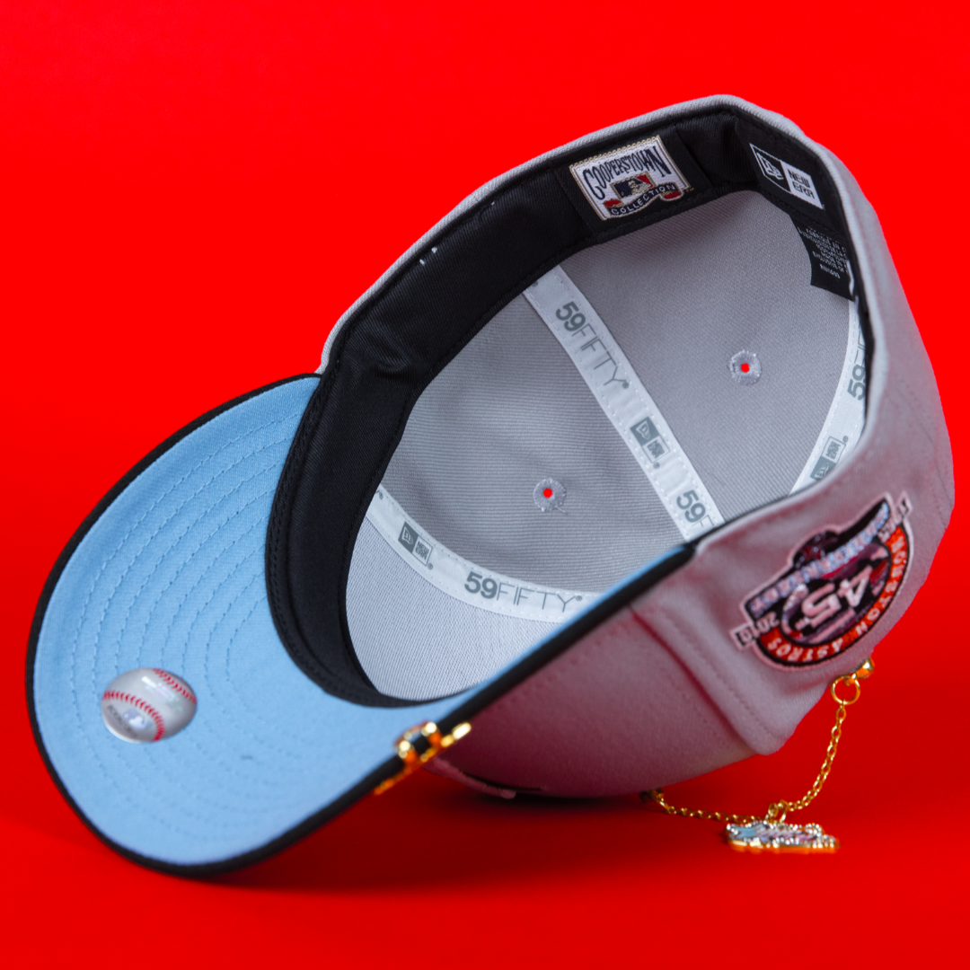 NEW ERA EXCLUSIVE 59FIFTY GREY/ BLACK HOUSTON ASTROS W/ 45TH ANNIVERSARY SIDE PATCH