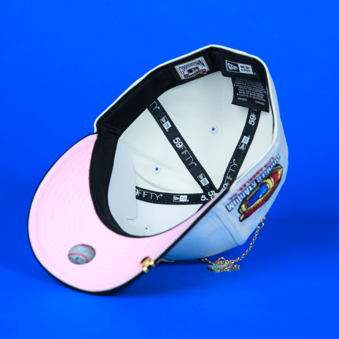 NEW ERA EXCLUSIVE 59FIFTY CHROME/ BLACK LOS ANGELES DODGERS W/ DODGER STADIUM SIDE PATCH