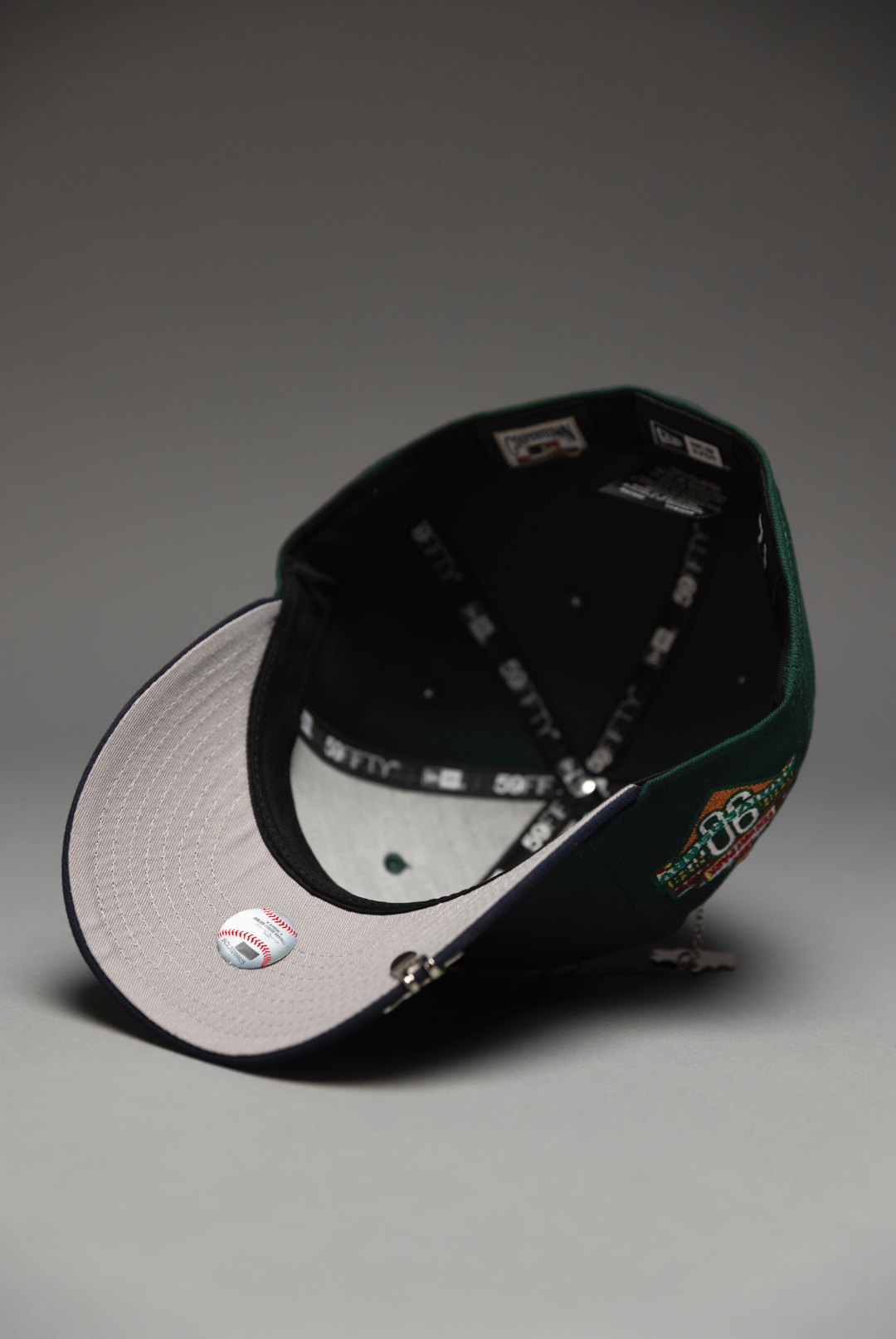 NEW ERA EXCLUSIVE 59FIFTY FOREST GREEN/NAVY BOSTON RED SOX W/ 90TH ANNIVERSARY SIDE PATCH