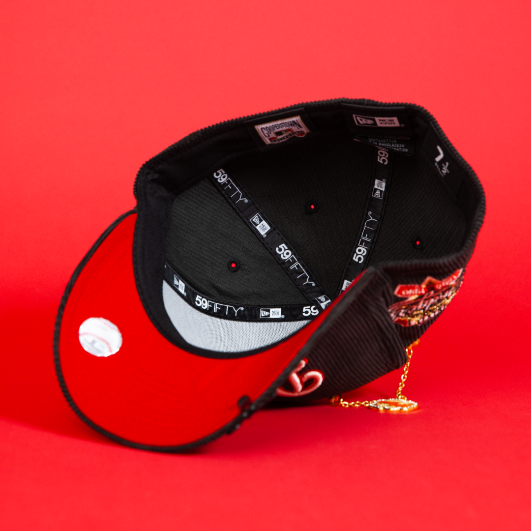 NEW ERA EXCLUSIVE 59FIFTY CORDUROY LOS ANGELES DODGERS SCRIPT W/ 100TH ANNIVERSARY SIDE PATCH