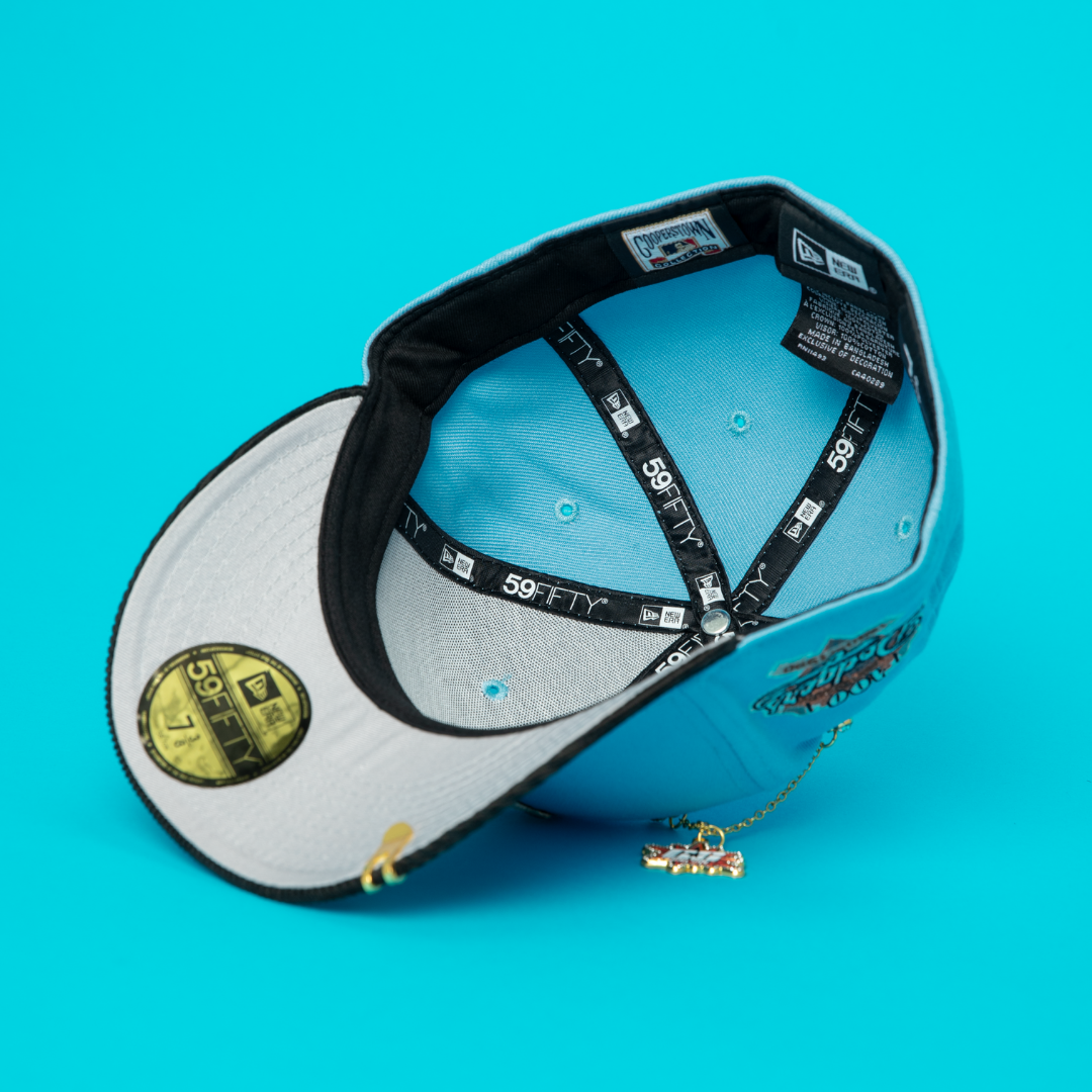 NEW ERA EXCLUSIVE 59FIFTY ICY BLUE/CORDUROY LOS ANGELES DODGERS W/ 100TH ANNIVERSARY SIDE PATCH