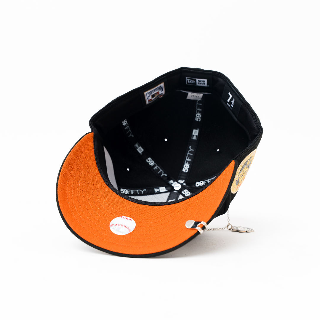 NEW ERA EXCLUSIVE 59FIFTY BLACK NEW YORK YANKEES W/ WORLD SERIES SIDE PATCH