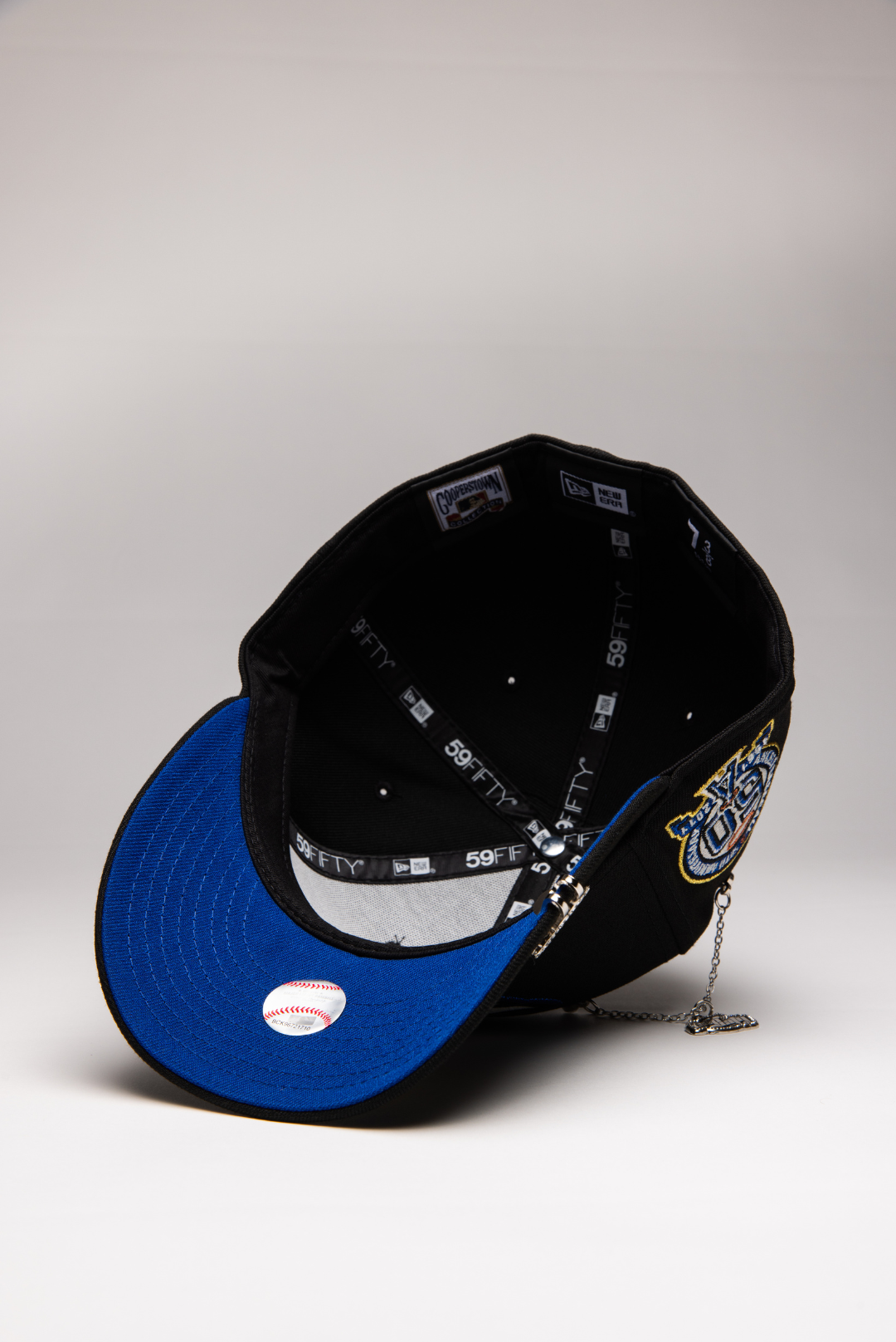 NEW ERA EXCLUSIVE 59FIFTY BLACK ANAHEIM ANGELS W/ 50TH ANNIVERSARY SIDE PATCH