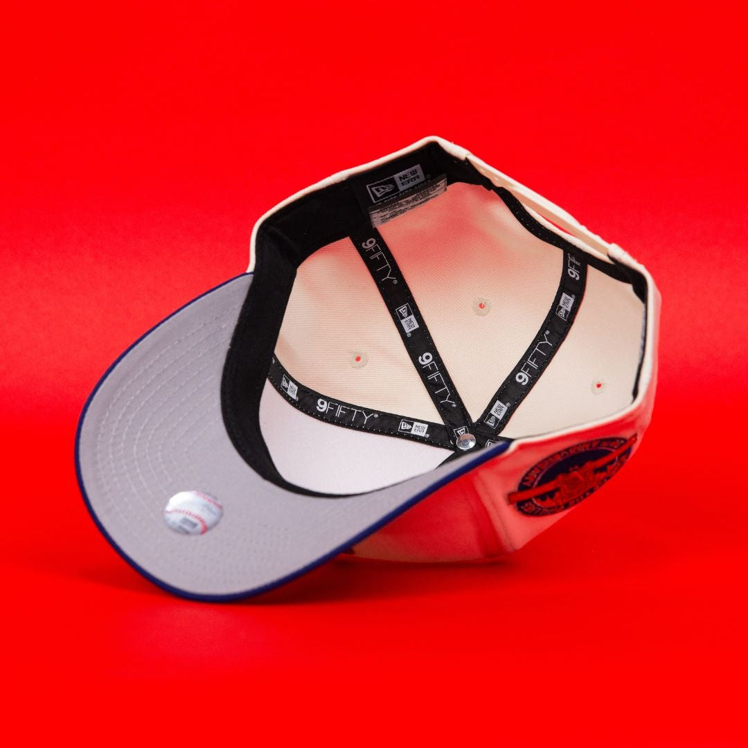 NEW ERA 9FIFTY A-FRAME CHROME/ BLUE PHILADELPHIA PHILLIES SNAPBACK W/ HOME OF THE PHILLIES SIDE PATCH