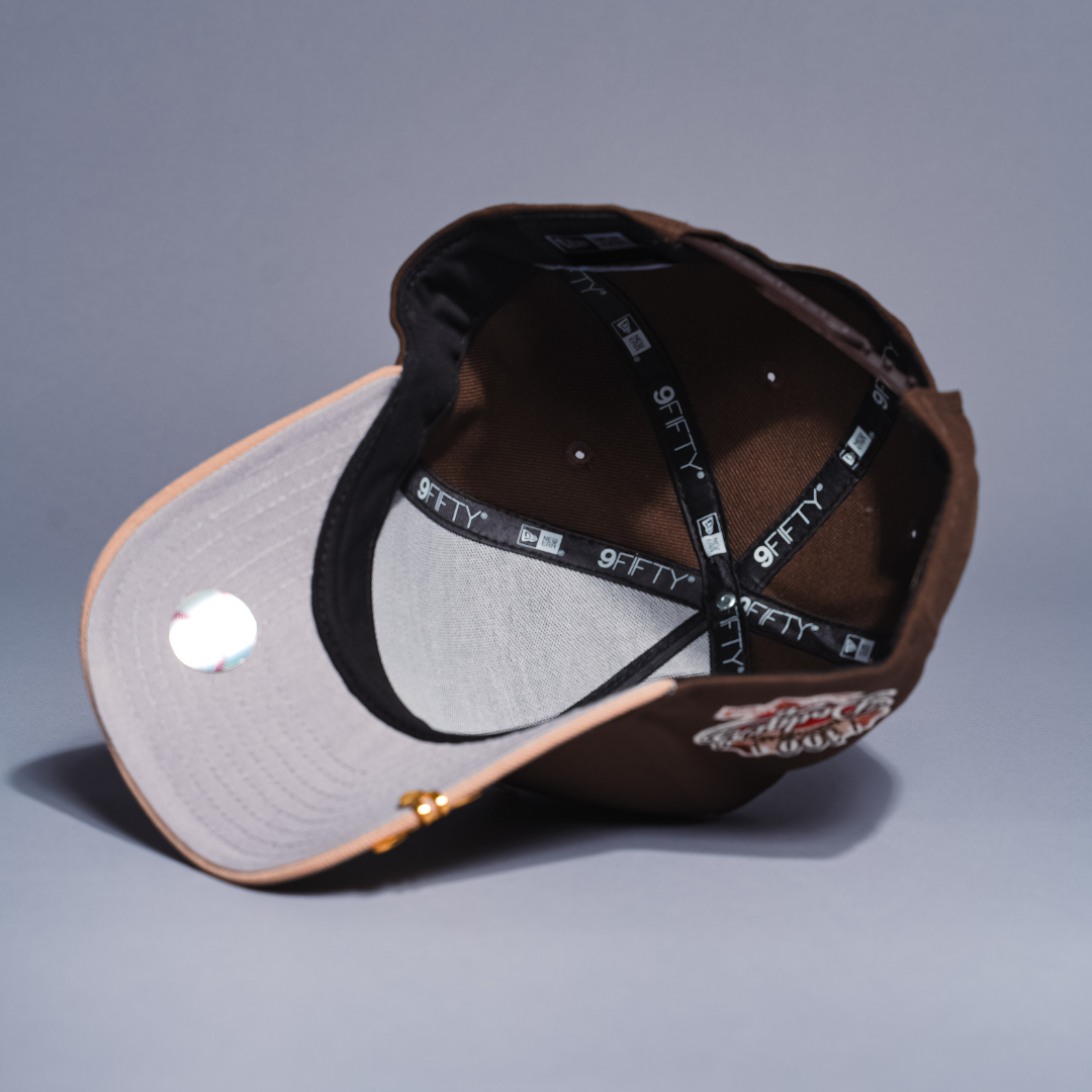 NEW ERA 9FIFTY A-FRAME BROWN/BEIGE LOS ANGELES DODGERS SNAPBACK W/ 100TH ANNIVERSARY SIDE PATCH