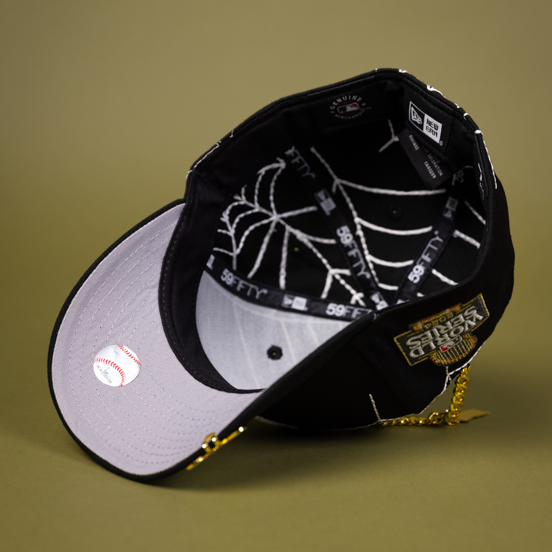 NEW ERA EXCLUSIVE 59FIFTY BLACK LOS ANGELES DODGERS W/ SPIDER WEB + 2024 WORLD SERIES SIDE PATCH