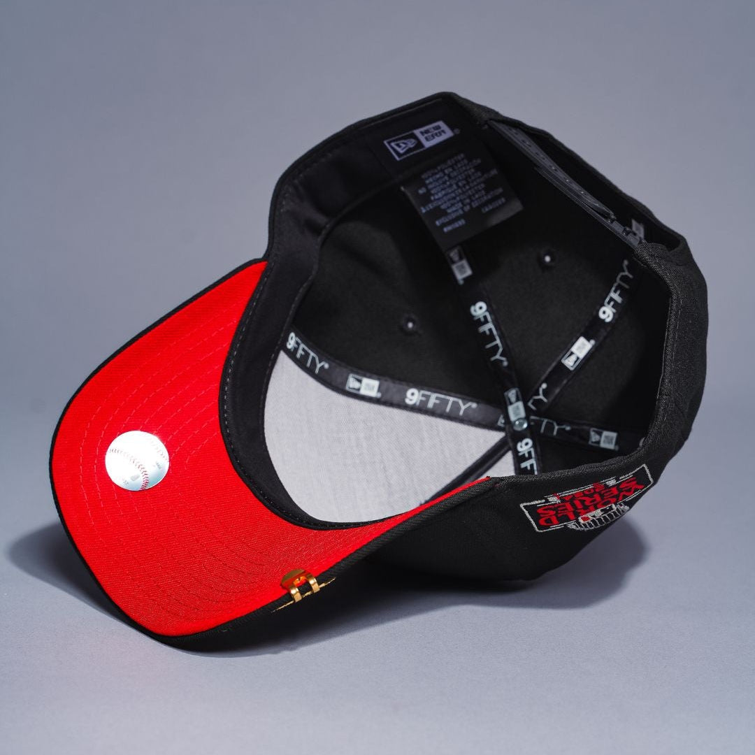 NEW ERA 9FIFTY A-FRAME BLACK LOS ANGELES DODGERS SNAPBACK W/ 2024 WORLD SERIES SIDE PATCH