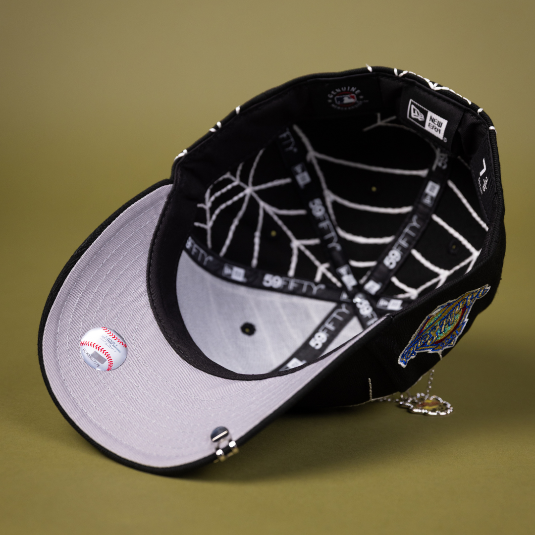 NEW ERA EXCLUSIVE 59FIFTY BLACK NEW YORK YANKEES W/ SPIDER WEB + 1996 WORLD SERIES SIDE PATCH
