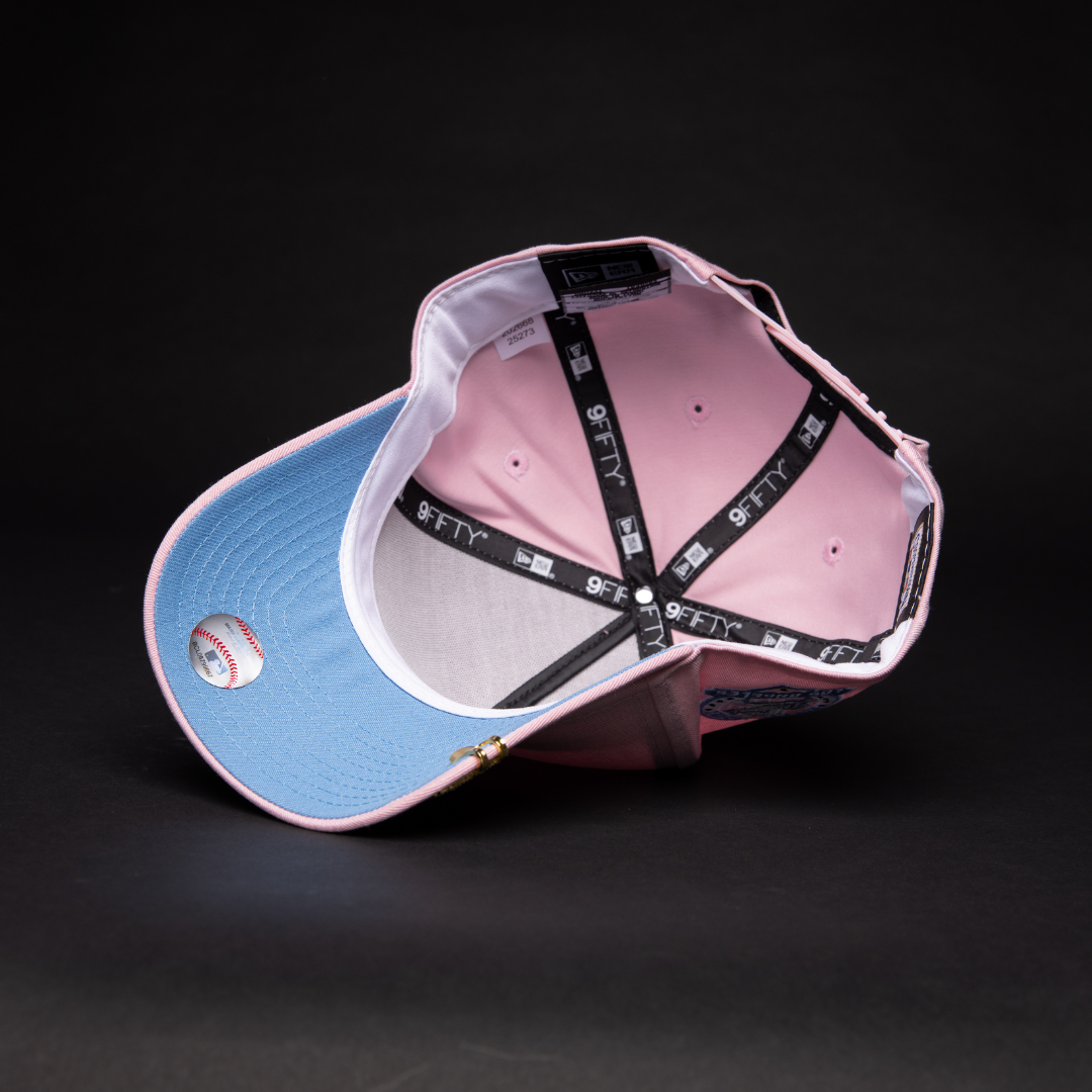 NEW ERA 9FIFTY A-FRAME PINK LOS ANGELES DODGERS SNAPBACK W/ PINK HEART + 60TH ANNIVERSARY SIDE PATCH