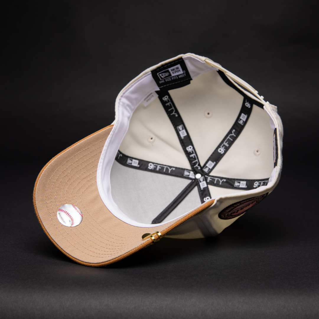 NEW ERA 9FIFTY A-FRAME CHROME/ KHAKI HOUSTON ASTROS SNAPBACK W/ "CELEBRATING 45 YEARS" SIDE PATCH