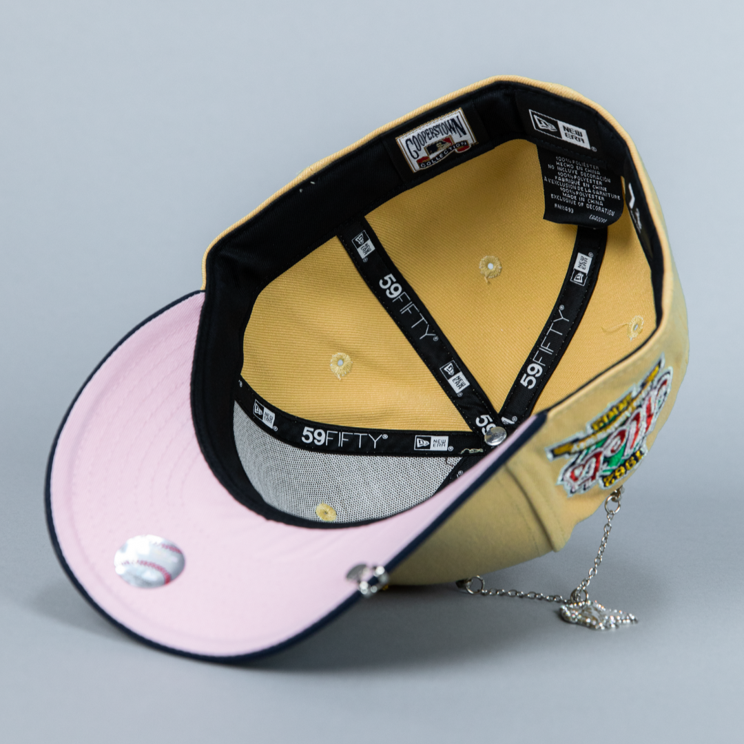 NEW ERA EXCLUSIVE 59FIFTY VEGAS GOLD/ NAVY NEW YORK METS W/ 40TH ANNIVERSARY SIDE PATCH