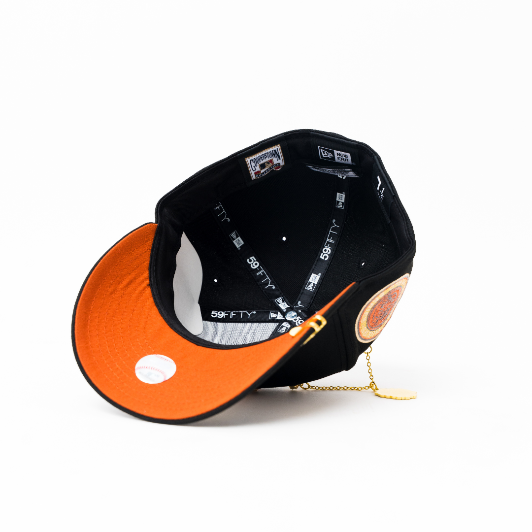 NEW ERA EXCLUSIVE 59FIFTY BLACK DETROIT TIGERS W/ WORLD SERIES SIDE PATCH