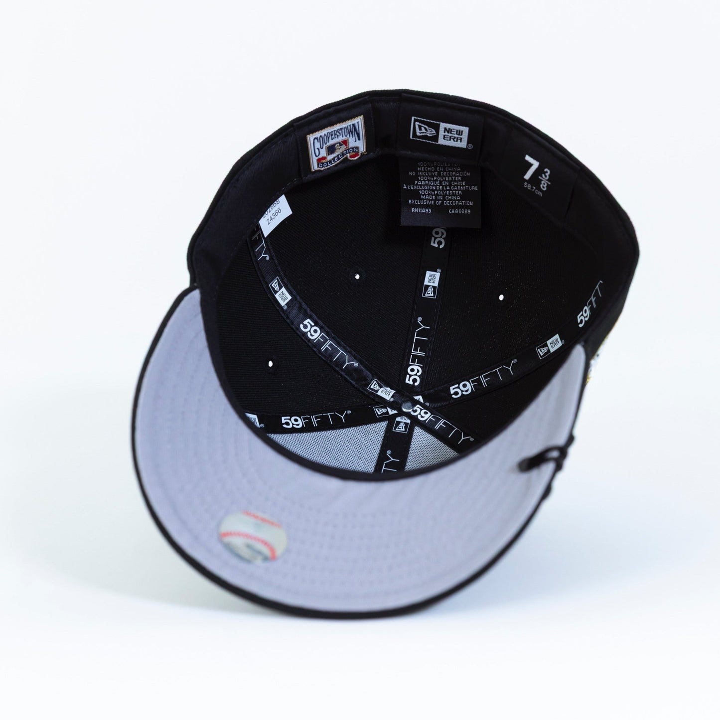 NEW ERA EXCLUSIVE 59FIFTY BLACK LOS ANGELES DODGERS SCRIPT W/ CHAMPIONS SIDE PATCH