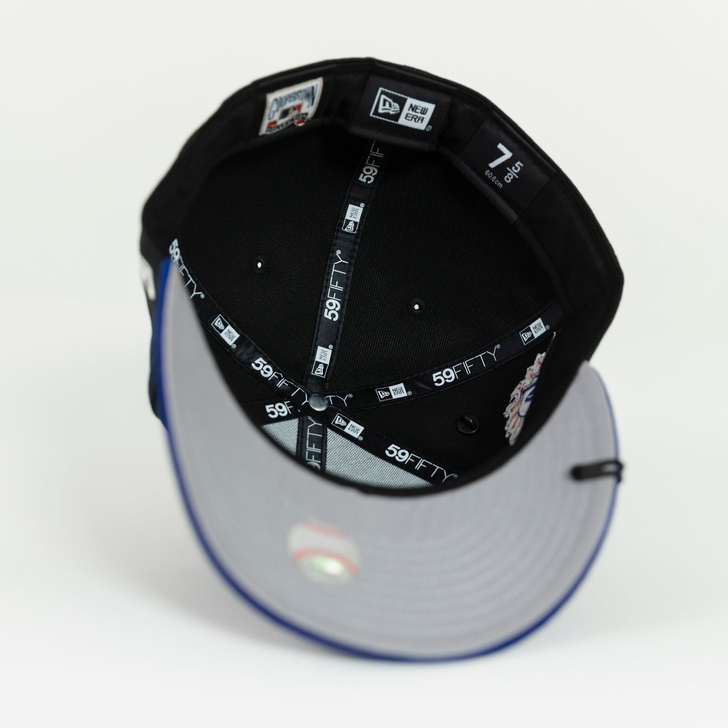 NEW ERA 59FIFTY BLACK/BLUE LOS ANGELES DODGERS SCRIPT W/ CACTUS LEAGUE SIDE PATCH