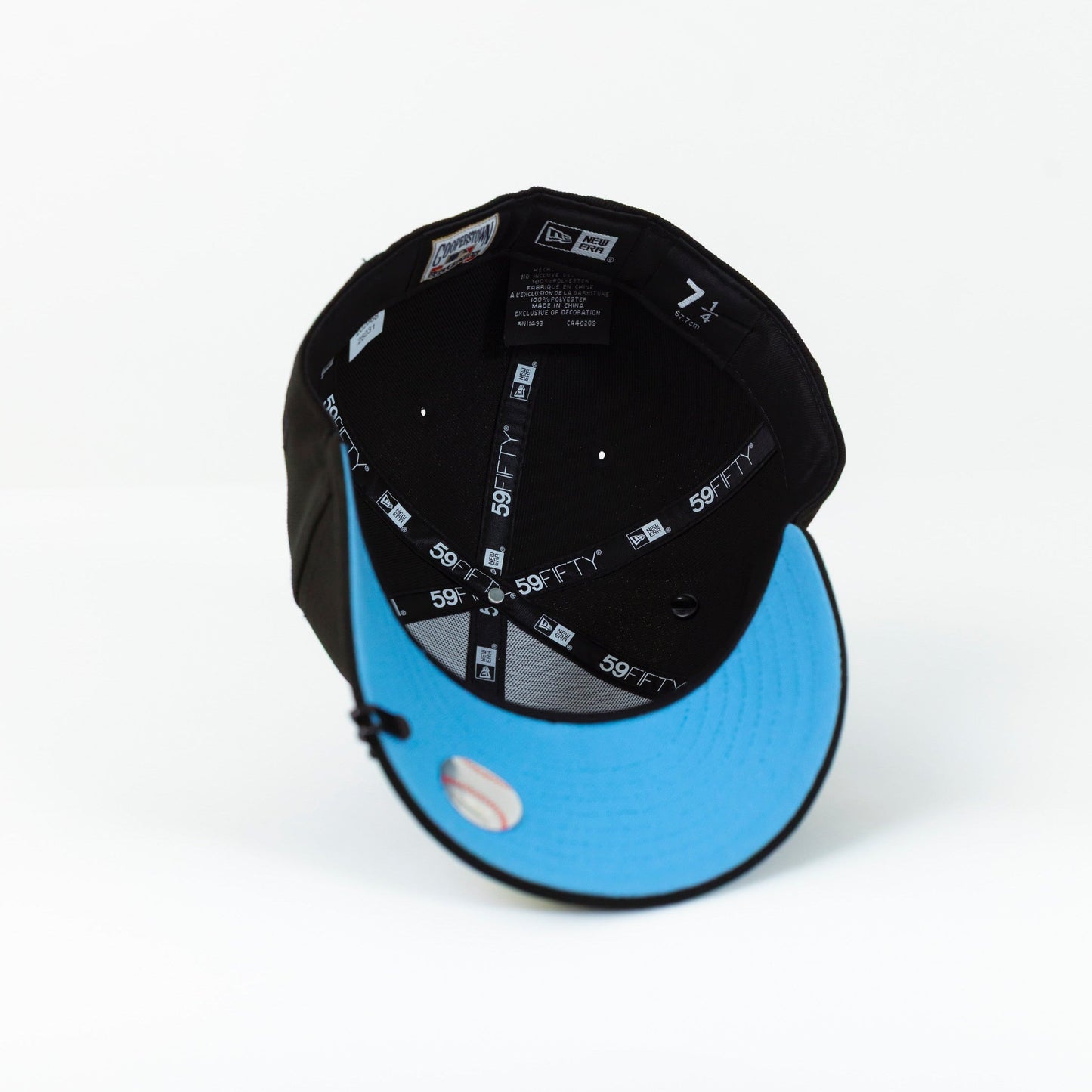 NEW ERA 59FIFTY BLACK ANAHEIM ANGELS SCRIPT W/ M.L.B. SIDE PATCH