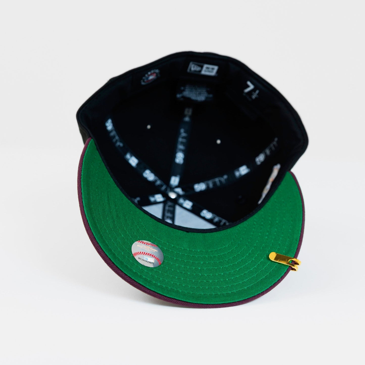 NEW ERA EXCLUSIVE 59FIFTY BLACK/ BURGUNDY LOS ANGELES DODGERS W/ 40TH ANNIVERSARY SIDE PATCH