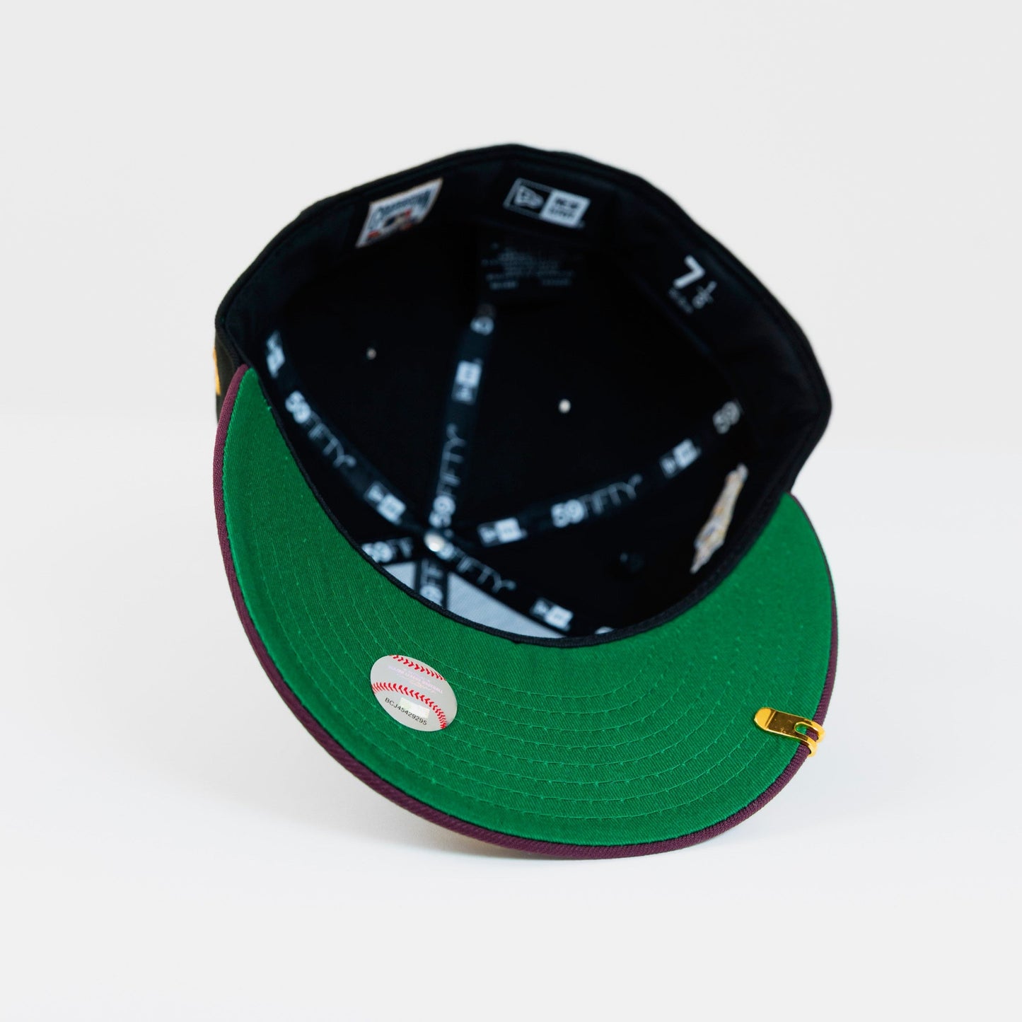 NEW ERA EXCLUSIVE 59FIFTY BLACK LOS ANGELES DODGERS "1958 MLB SCRIPT" W/ 40TH ANNIVERSARY SIDE PATCH