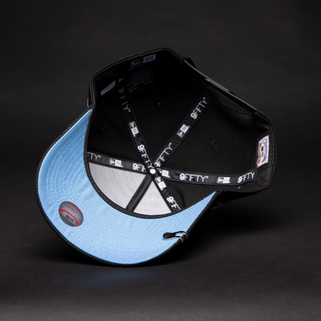 NEW ERA 9FIFTY A-FRAME BLACK NEW YORK YANKEES SNAPBACK W/ ICY HEART + 75TH ANNIVERSARY SIDE PATCH