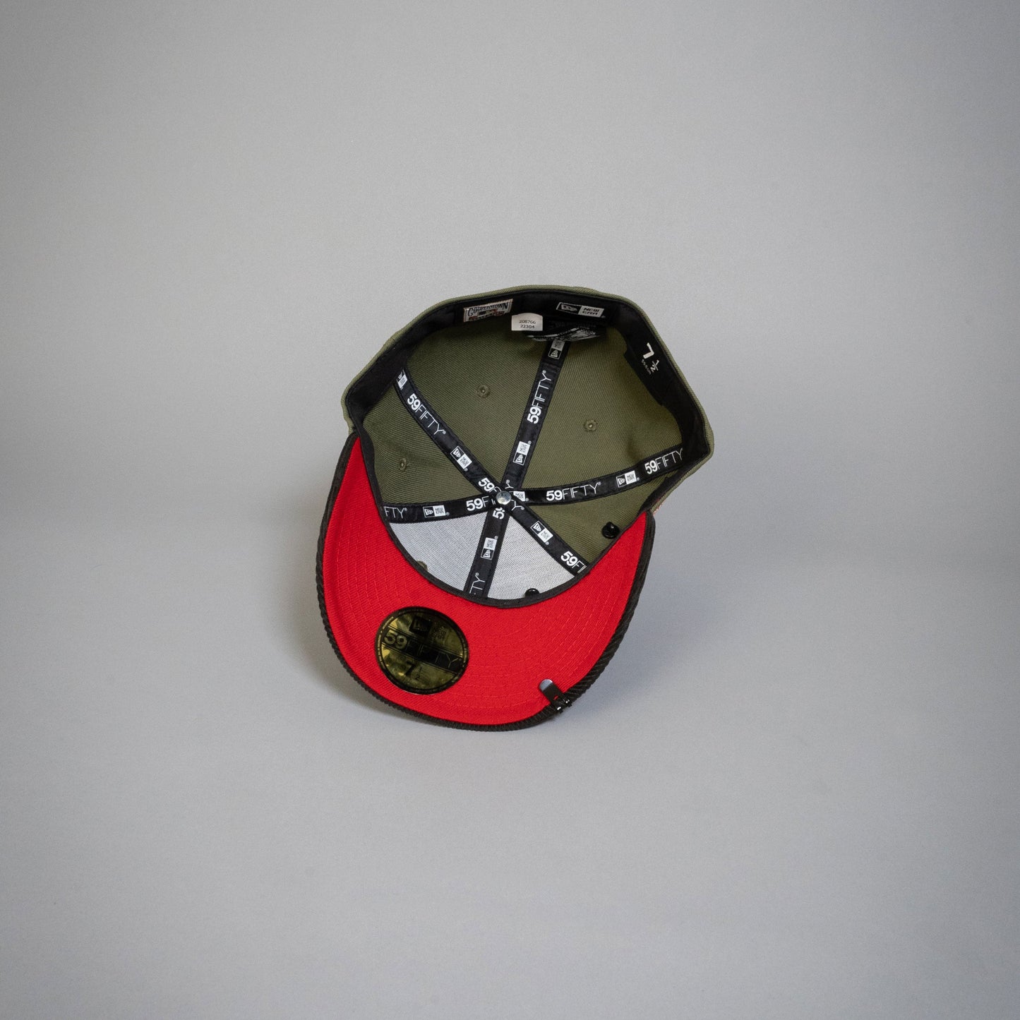 NEW ERA EXCLUSIVE 59FIFTY OLIVE GREEN/ CORDUROY LOS ANGELES DODGERS W/ 40TH ANNIVERSARY SIDE PATCH