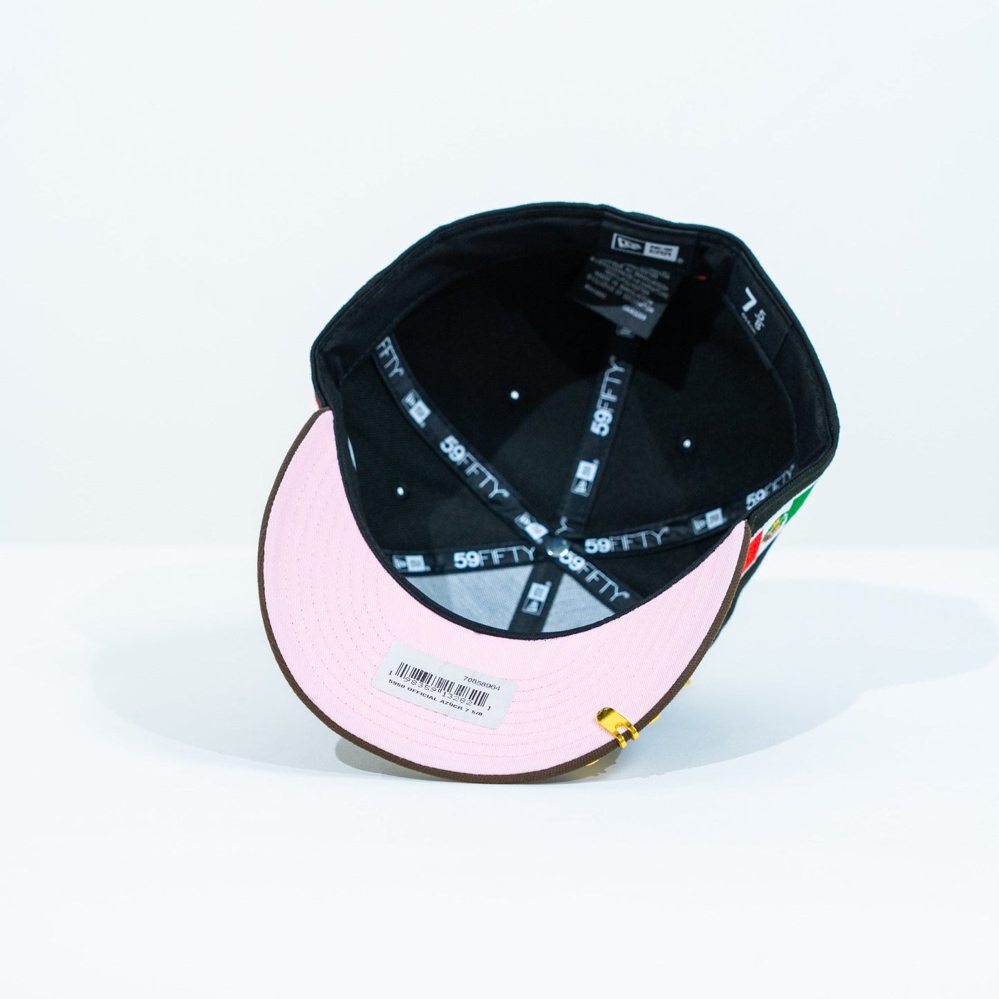 NEW ERA EXCLUSIVE 59FIFTY BLACK/ BROWN "CLUB CRUZ AZUL" W/ MEXICO FLAG SIDE PATCH