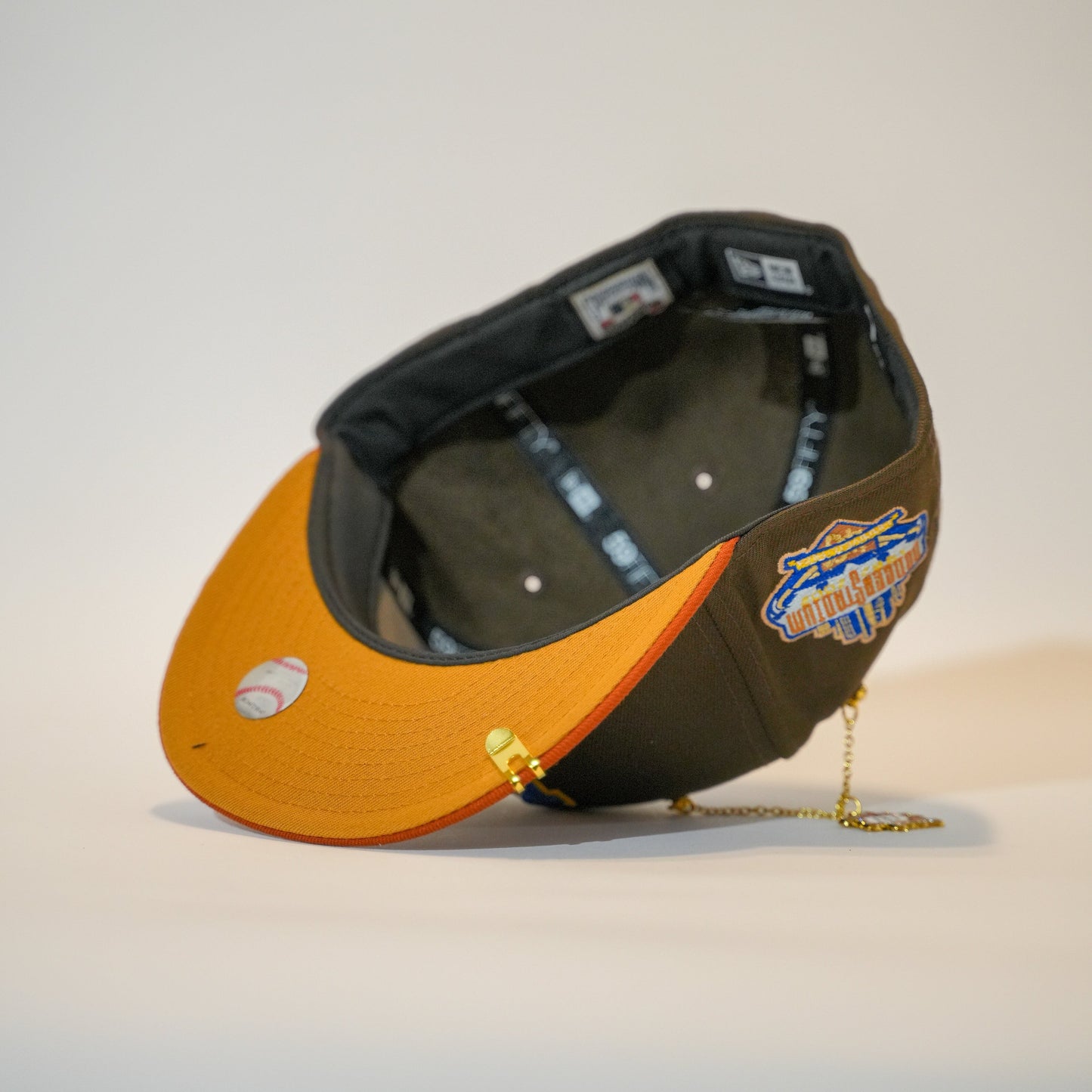 NEW ERA EXCLUSIVE 59FIFTY MOCHA/ ORANGE LOS ANGELES DODGERS W/ 40TH ANNIVERSARY SIDE PATCH