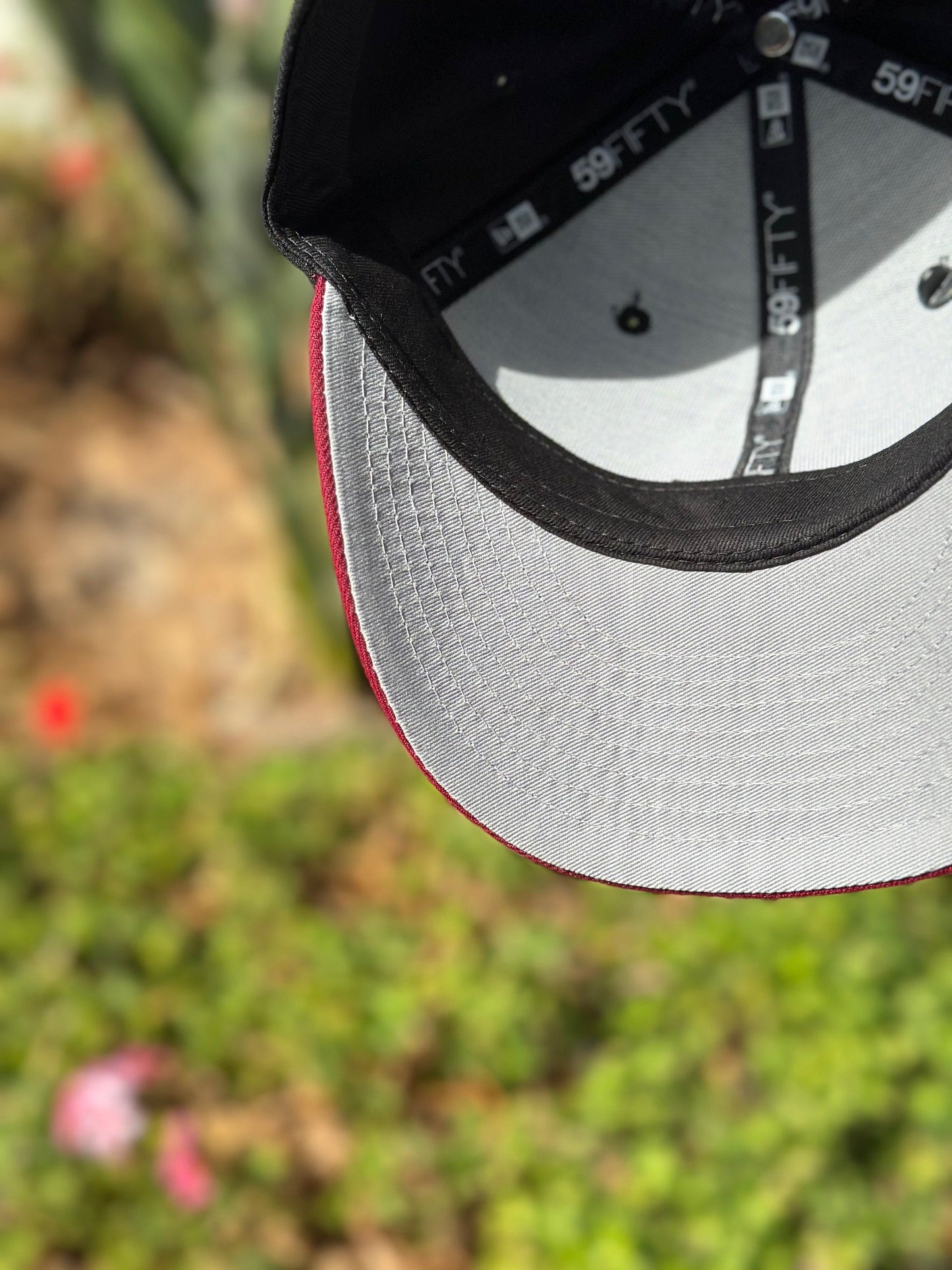 NEW ERA EXCLUSIVE 59FIFTY BLACK/BURGUNDY LOS ANGELES DODGERS W/ 40TH ANNIVERSARY SIDE PATCH