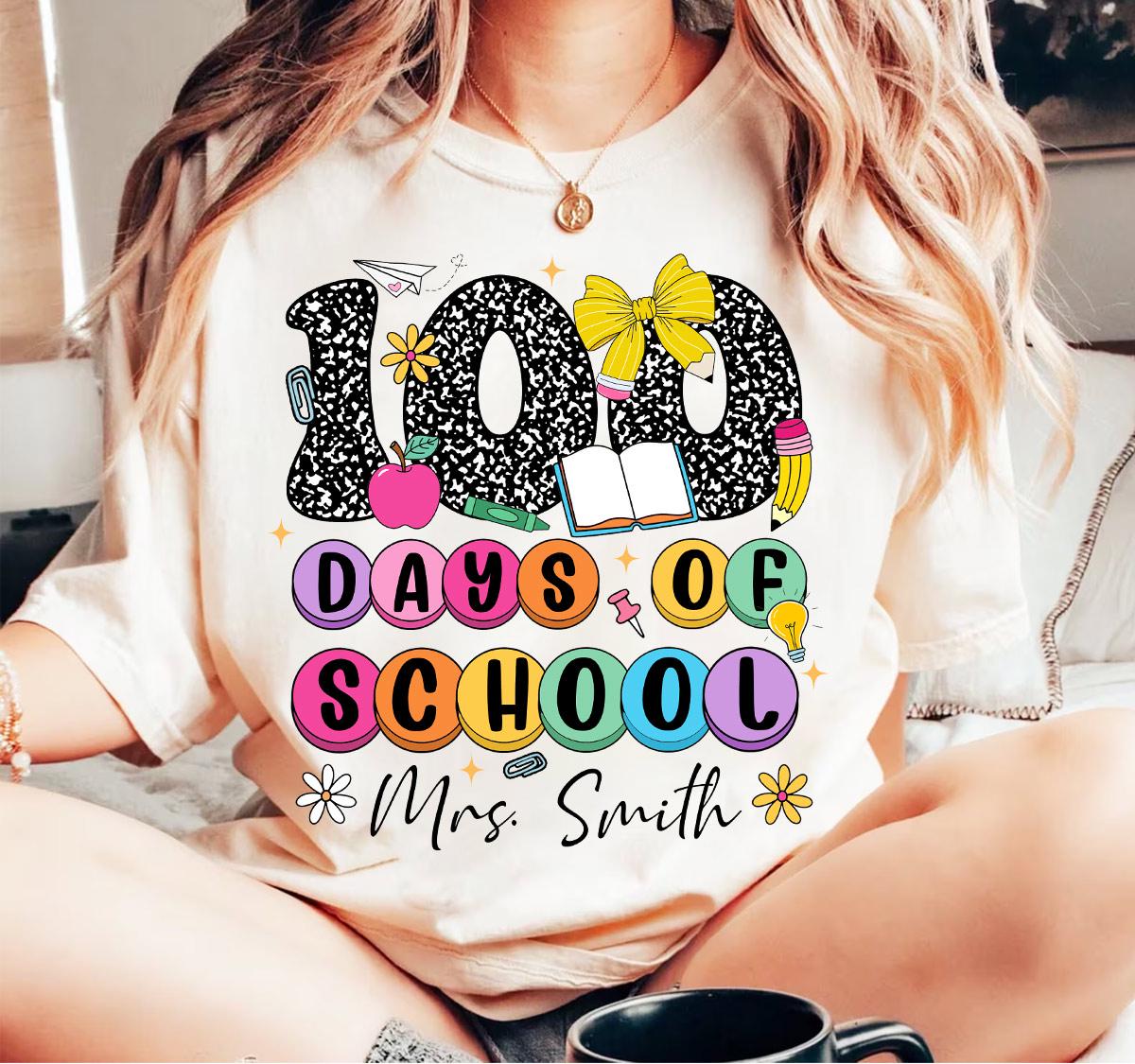 Personalized Teacher 100 Days PNG