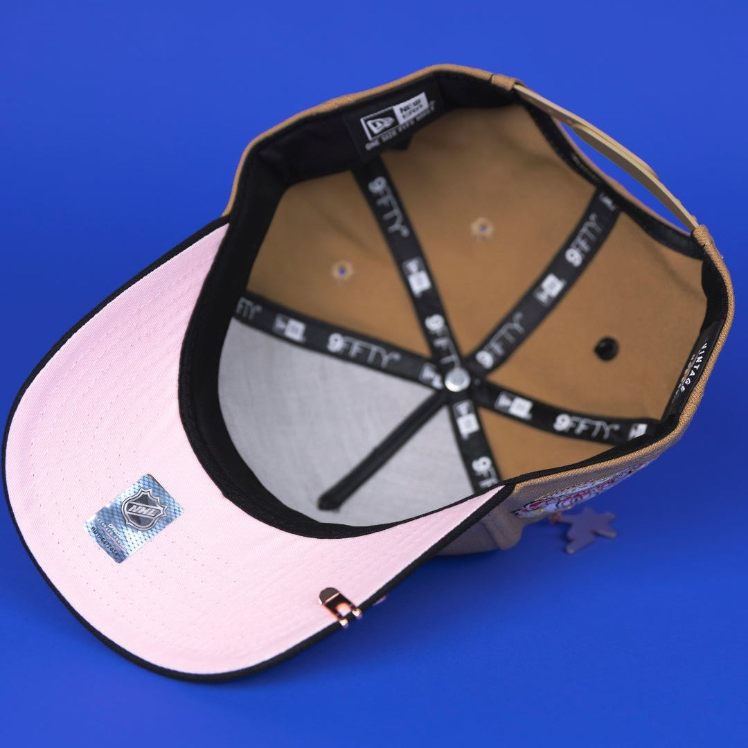 NEW ERA 9FIFTY A-FRAME CAMEL BROWN LOS ANGELES KINGS SNAPBACK W/ 40TH ANNIVERSARY SIDE PATCH