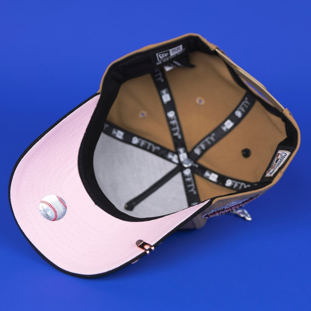 NEW ERA 9FIFTY A-FRAME CAMEL BROWN LOS ANGELES DODGERS SNAPBACK W/ 40TH ANNIVERSARY SIDE PATCH