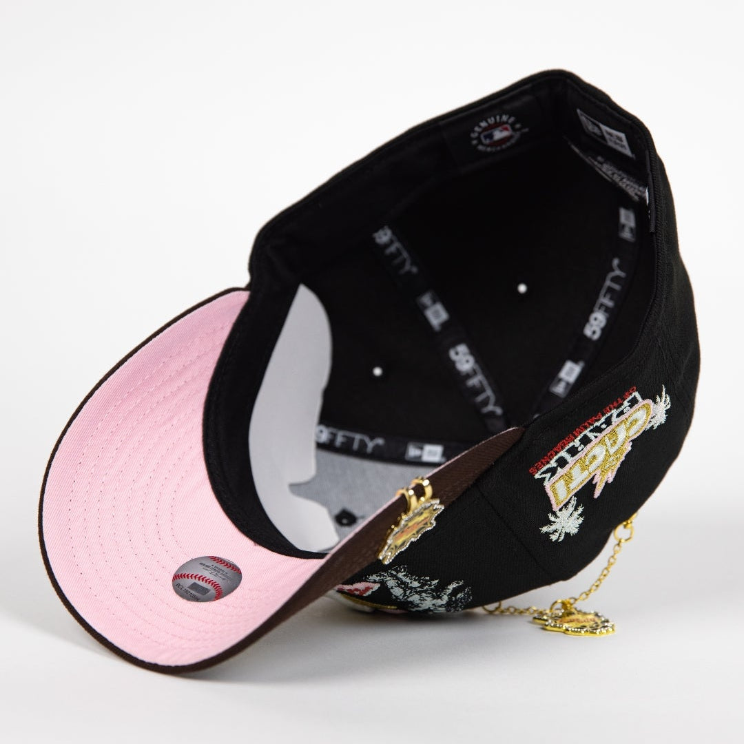 NEW ERA EXCLUSIVE 59FIFTY BLACK/ BROWN HOUSTON ASTROS "CITY OF ANGELS" W/ CACTI PARK SIDE PATCH