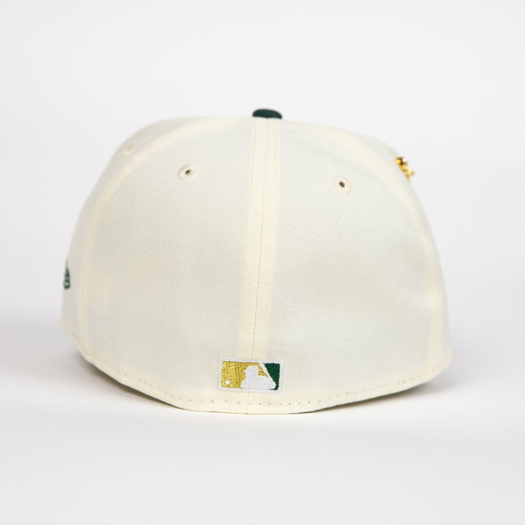 NEW ERA EXCLUSIVE 59FIFTY CHROME/ FOREST GREEN LOS ANGELES DODGERS "CITY OF ANGELS" W/ 100TH ANNIVERSARY SIDE PATCH