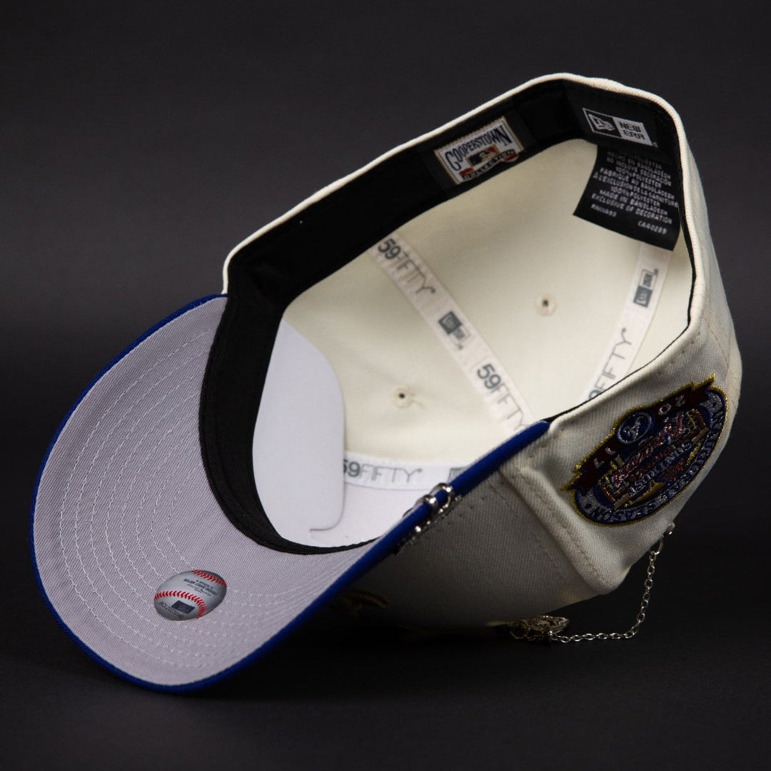 NEW ERA EXCLUSIVE 59FIFTY CHROME/ BLUE ATLANTA BRAVES W/ 2017 INAUGURAL SEASON SIDE PATCH