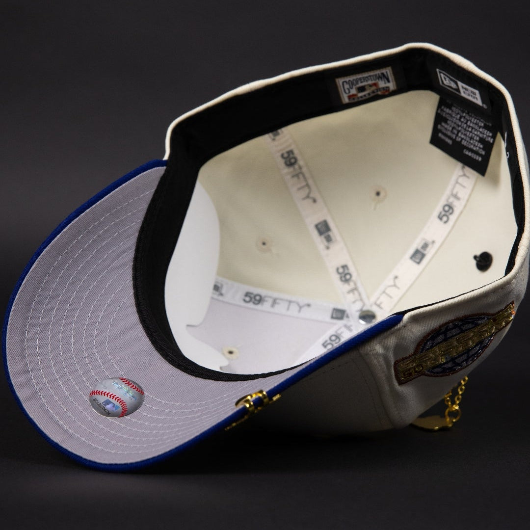 NEW ERA EXCLUSIVE 59FIFTY CHROME/ BLUE CHICAGO WHITE SOX W/ 2005 WORLD SERIES SIDE PATCH