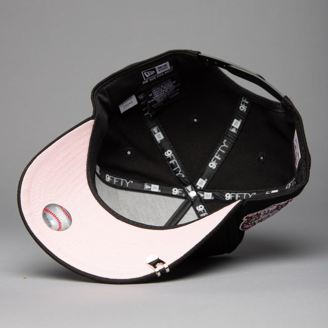 NEW ERA 9FIFTY A-FRAME BLACK UPSIDE DOWN LOS ANGELES DODGERS SNAPBACK W/ 60TH ANNIVERSARY SIDE PATCH