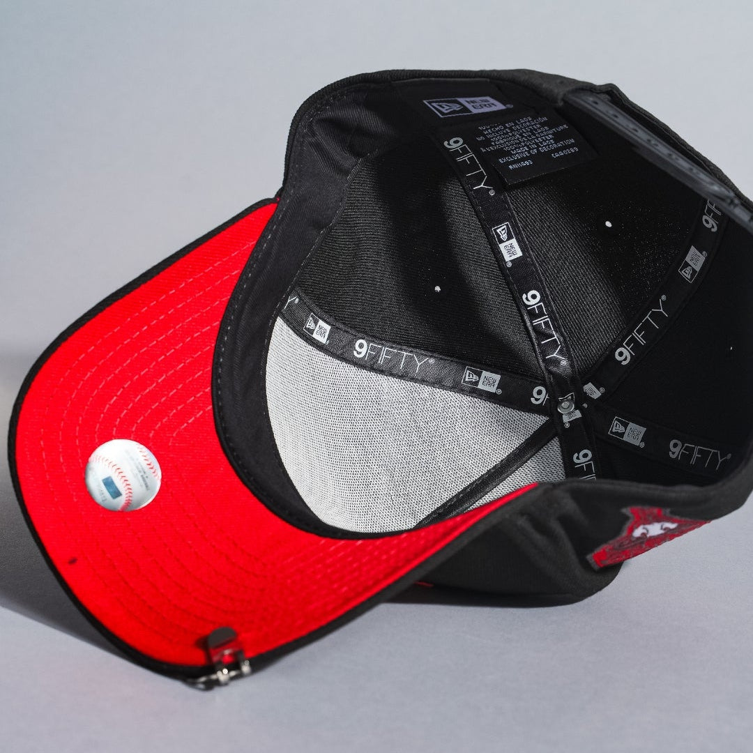 NEW ERA 9FIFTY A-FRAME BLACK ARIZONA DIAMONDBACKS SNAPBACK W/ OUTLINE + 1998 INAUGURAL SEASON SIDE PATCH