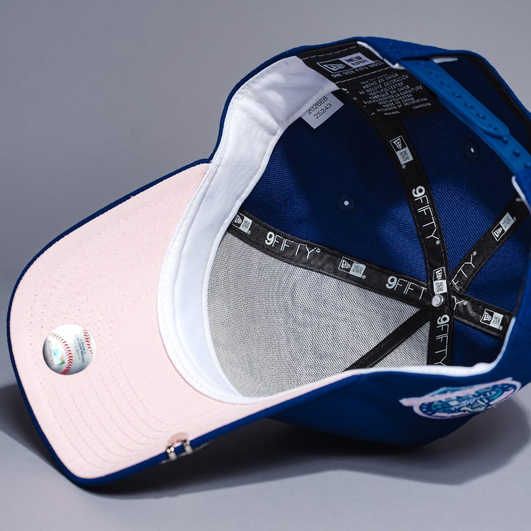 NEW ERA 9FIFTY A-FRAME BLUE LOS ANGELES DODGERS SNAPBACK W/ HEART + 60TH ANNIVERSARY SIDE PATCH