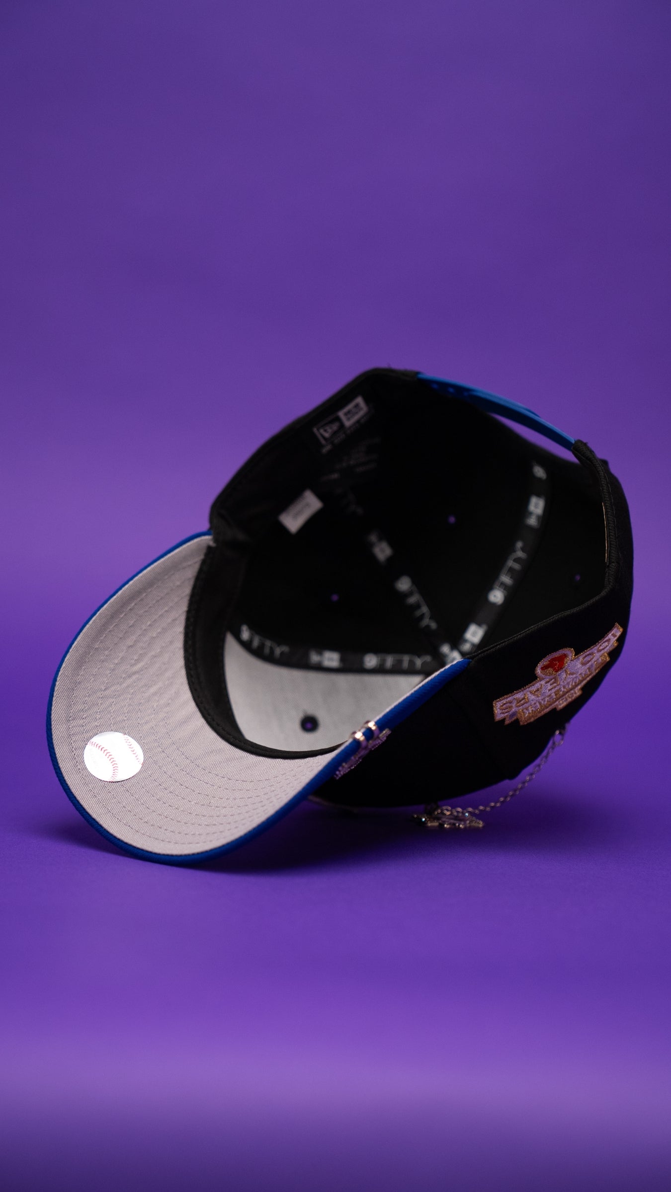 NEW ERA EXCLUSIVE 9FIFTY BLACK/BLUE BOSTON RED SOX SNAPBACK W/ 100TH ANNIVERSARY SIDE PATCH
