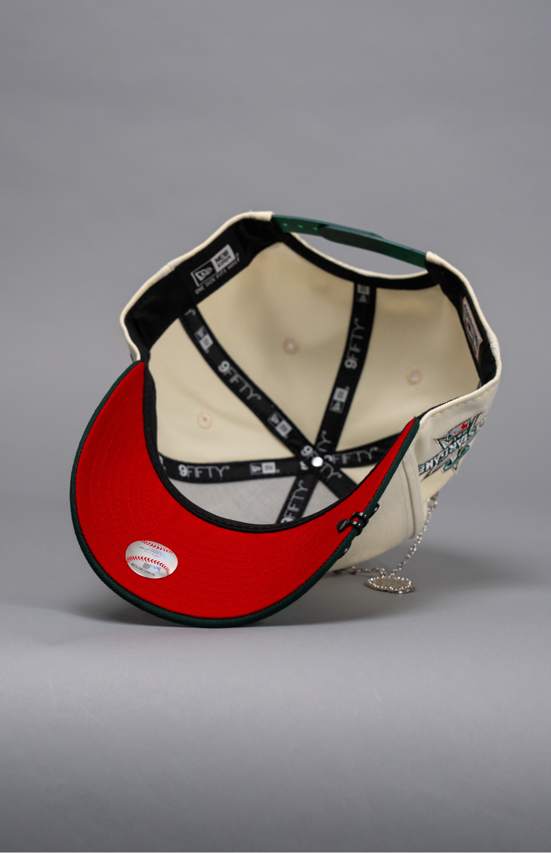 NEW ERA EXCLUSIVE 9FIFTY CHROME/FOREST GREEN ANAHEIM ANGELS SNAPBACK W/ ALL STAR GAME SIDE PATCH