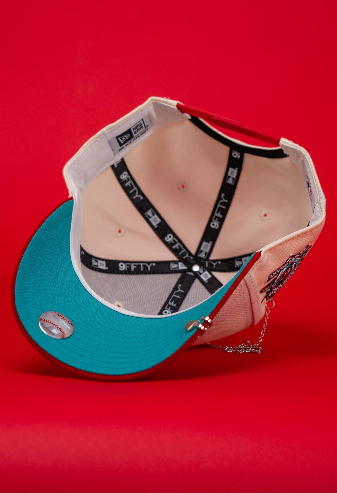 NEW ERA EXCLUSIVE 9FIFTY CHROME/RED MIAMI MARLINS SNAPBACK W/ 10TH ANNIVERSARY SIDE PATCH