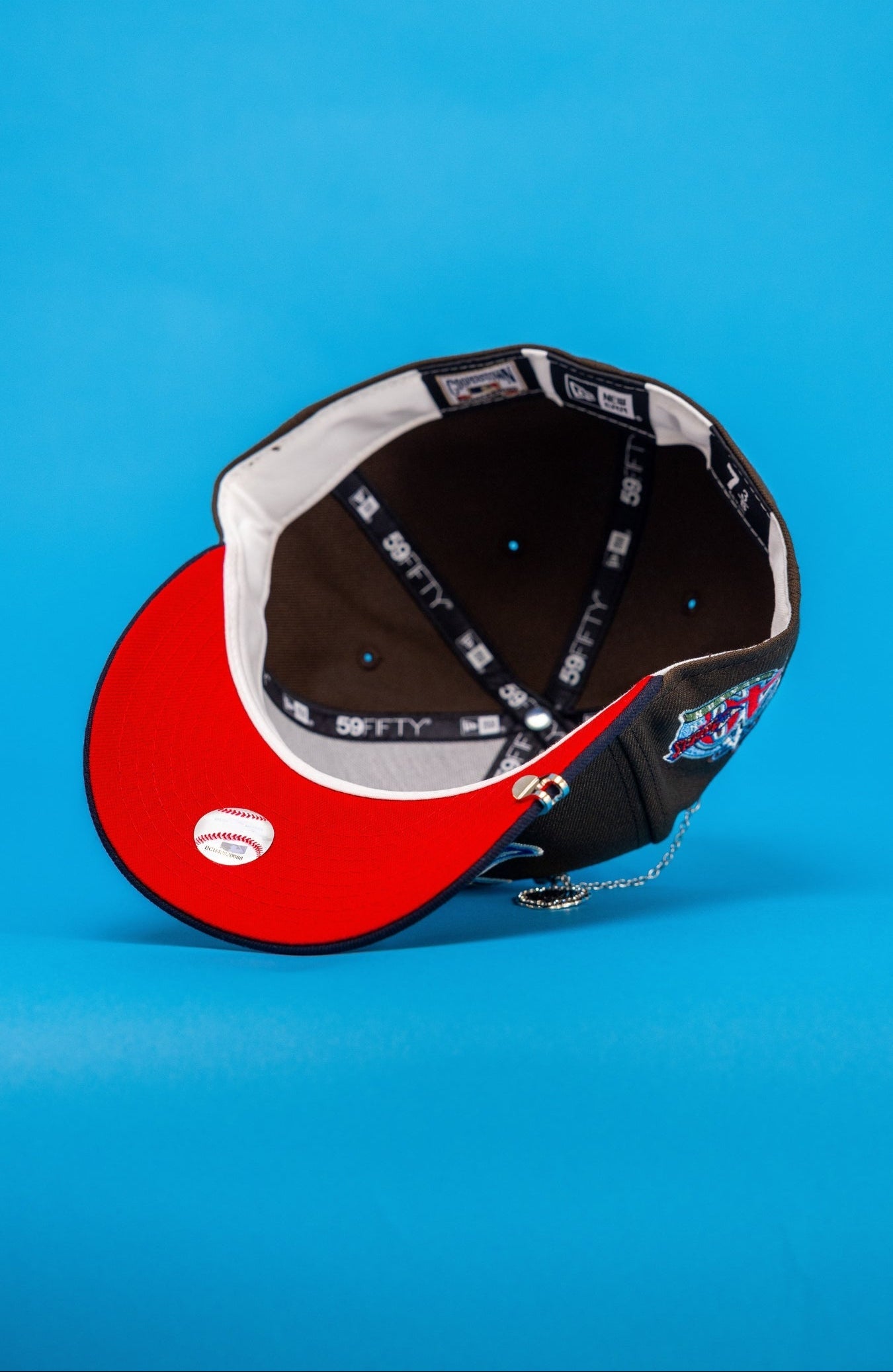 NEW ERA EXCLUSIVE 59FIFTY BROWN/NAVY ANAHEIM ANGELS W/ 40TH ANNIVERSARY SIDE PATCH