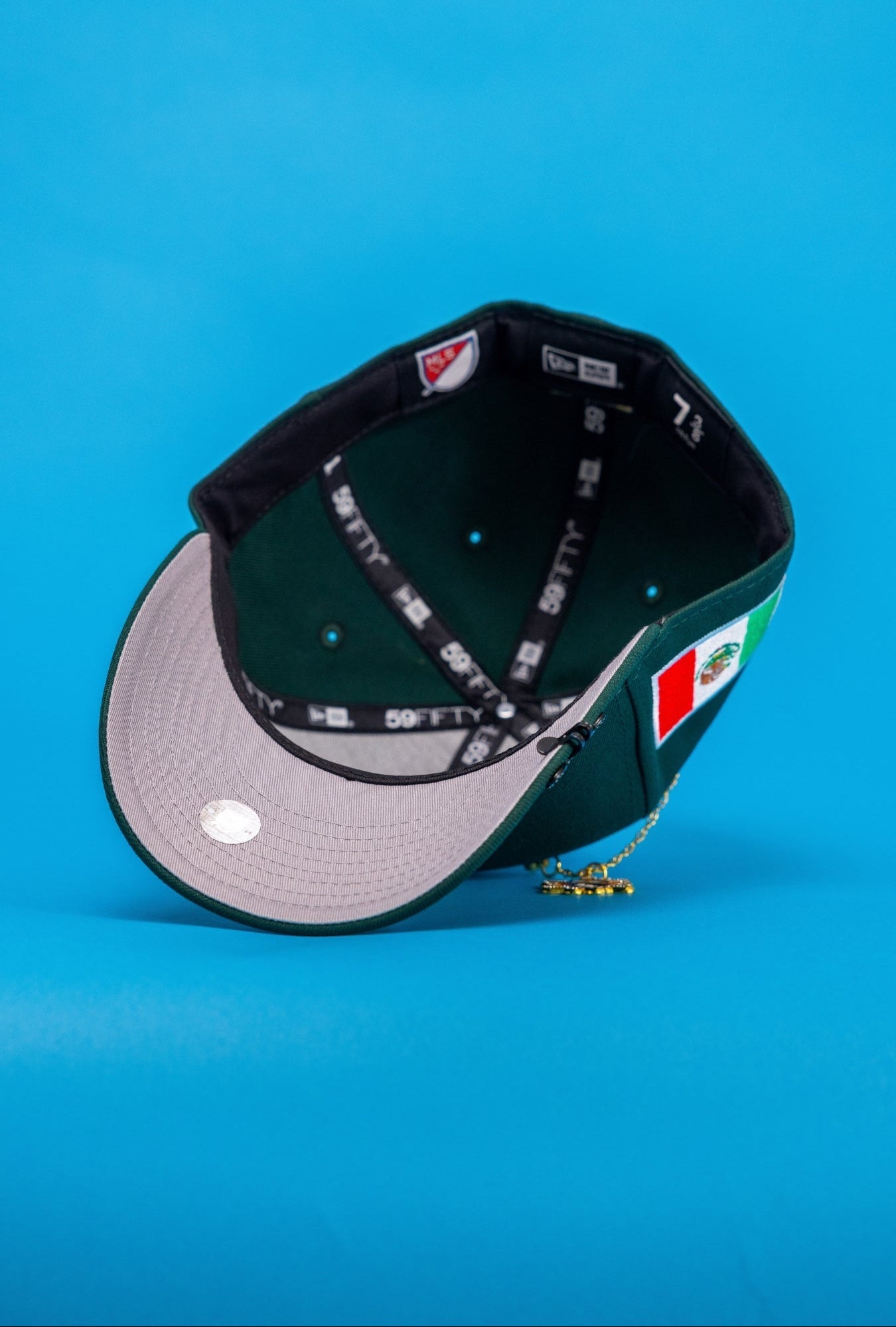 NEW ERA EXCLUSIVE 59FIFTY FOREST GREEN "LOS ANGELES FOOTBALL CLUB" W/ MEXICO FLAG SIDE PATCH