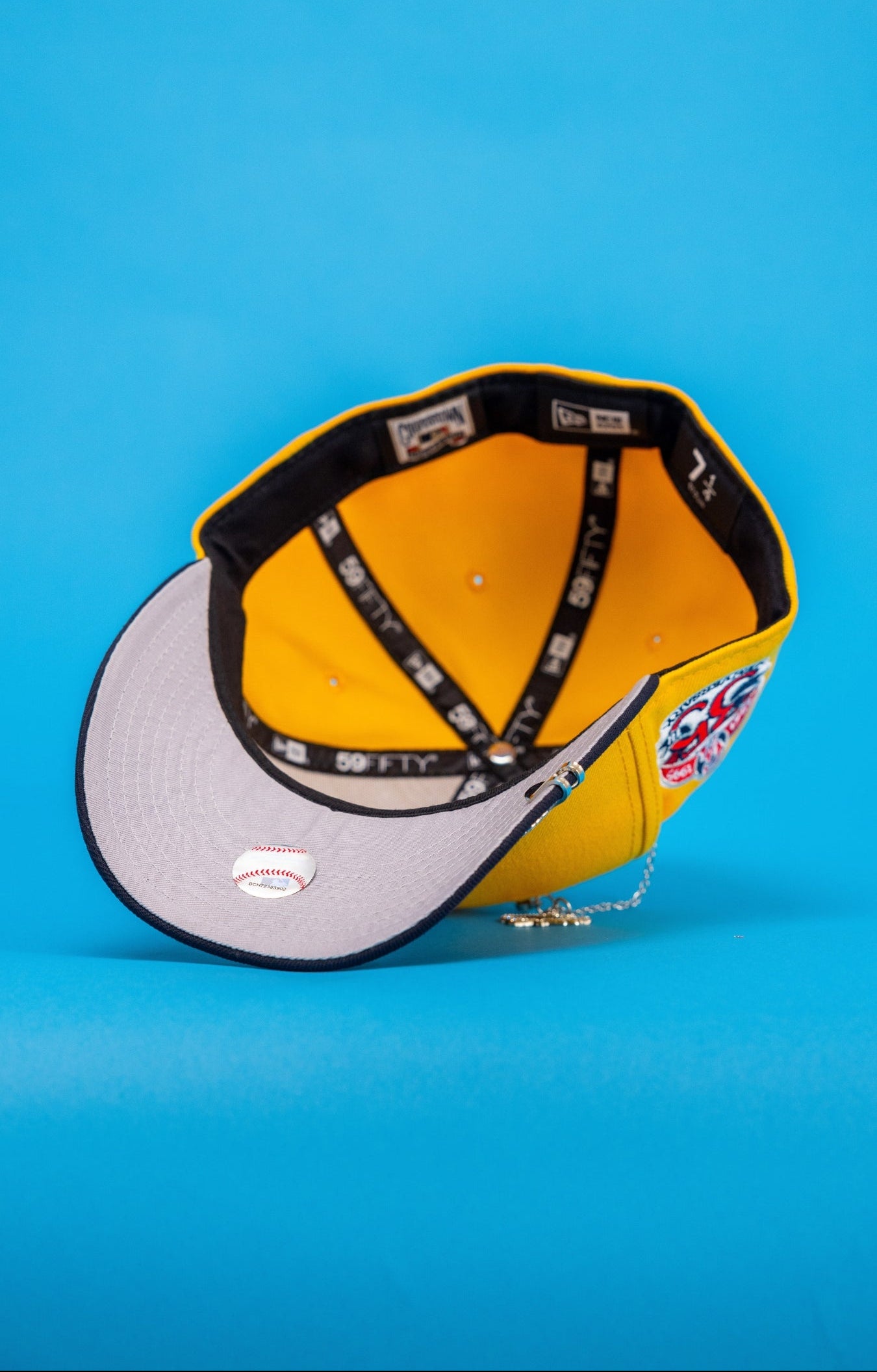 NEW ERA EXCLUSIVE 59FIFTY YELLOW/NAVY ANAHEIM ANGELS W/ 35TH ANNIVERSARY SIDE PATCH