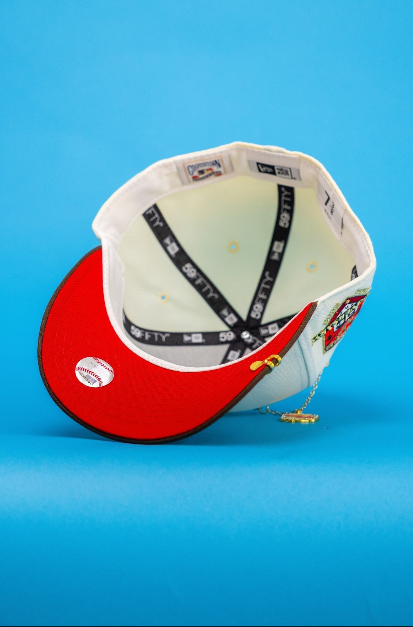 NEW ERA EXCLUSIVE 59FIFTY CHROME/BROWN LOS ANGELES DODGERS W/ 50TH ANNIVERSARY SIDE PATCH