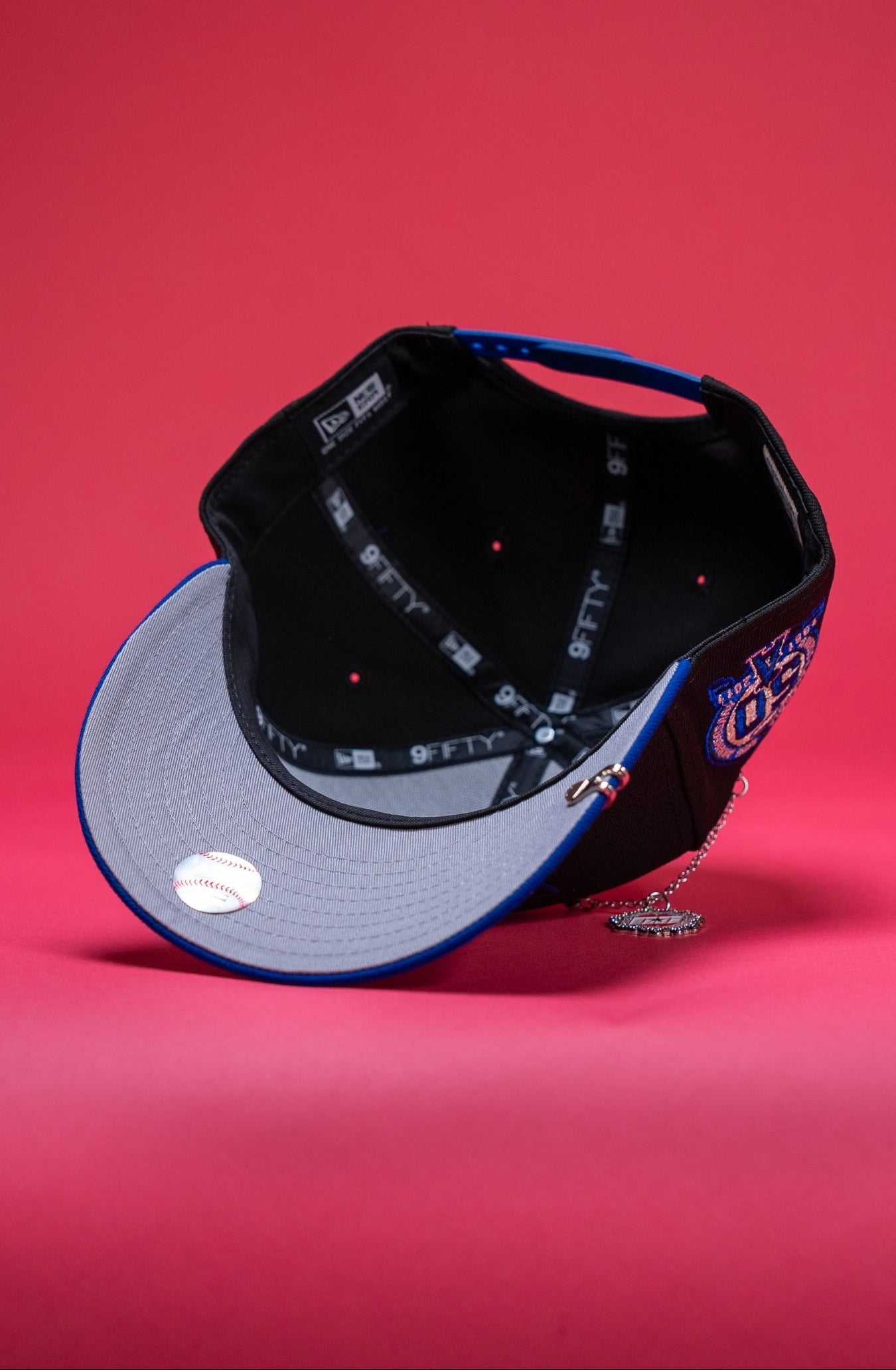 NEW ERA EXCLUSIVE 9FIFTY BLACK/BLUE ANAHEIM ANGELS SNAPBACK W/ 50TH ANNIVERSARY SIDE PATCH