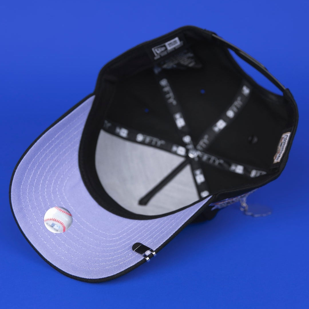 NEW ERA 9FIFTY A-FRAME BLACK TEXAS RANGERS SNAPBACK W/ FINAL SEASON SIDE PATCH