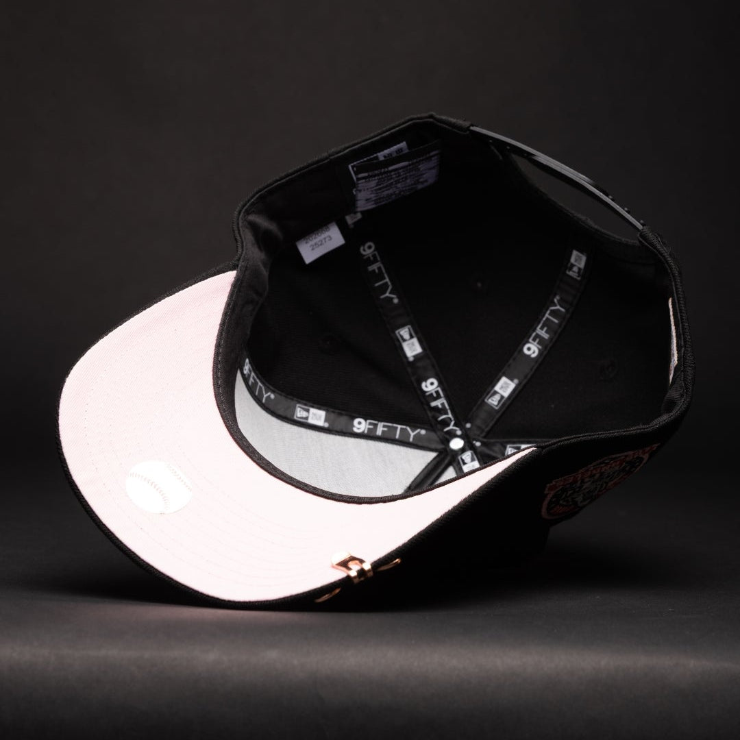 NEW ERA 9FIFTY A-FRAME BLACK LOS ANGELES DODGERS SNAPBACK W/ PLAM TREES + 60TH ANNIVERSARY SIDE PATCH